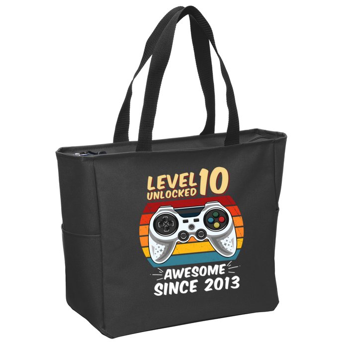 Level 10 Unlock Awesome Since 2013 Zip Tote Bag