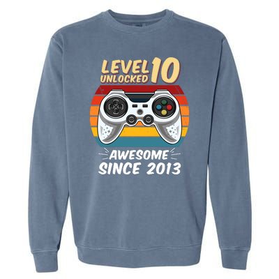 Level 10 Unlock Awesome Since 2013 Garment-Dyed Sweatshirt