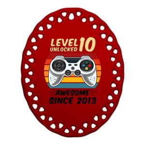 Level 10 Unlock Awesome Since 2013 Ceramic Oval Ornament