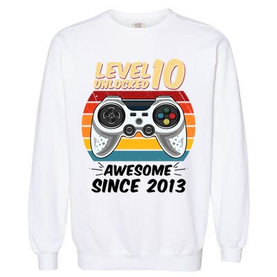 Level 10 Unlock Awesome Since 2013 Garment-Dyed Sweatshirt