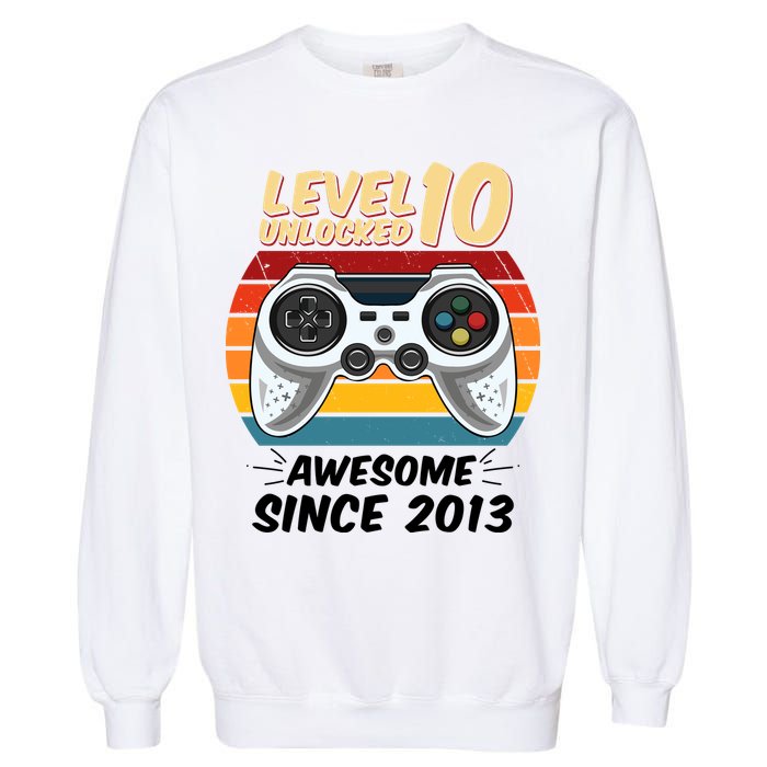 Level 10 Unlock Awesome Since 2013 Garment-Dyed Sweatshirt