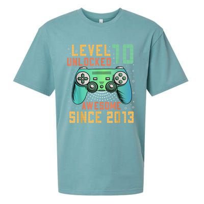 Level 10 Unlocked 10th Birthday 10 Year Old Boy Gamer Bday Sueded Cloud Jersey T-Shirt