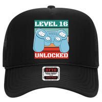 Level 16 Unlocked Gaming Retro High Crown Mesh Back Trucker Hat