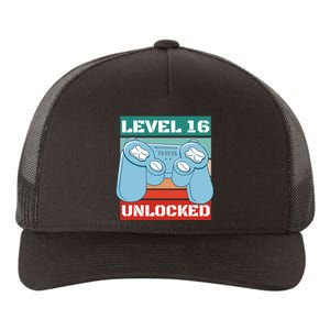 Level 16 Unlocked Gaming Retro Yupoong Adult 5-Panel Trucker Hat