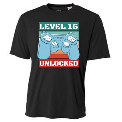 Level 16 Unlocked Gaming Retro Cooling Performance Crew T-Shirt