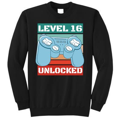 Level 16 Unlocked Gaming Retro Sweatshirt