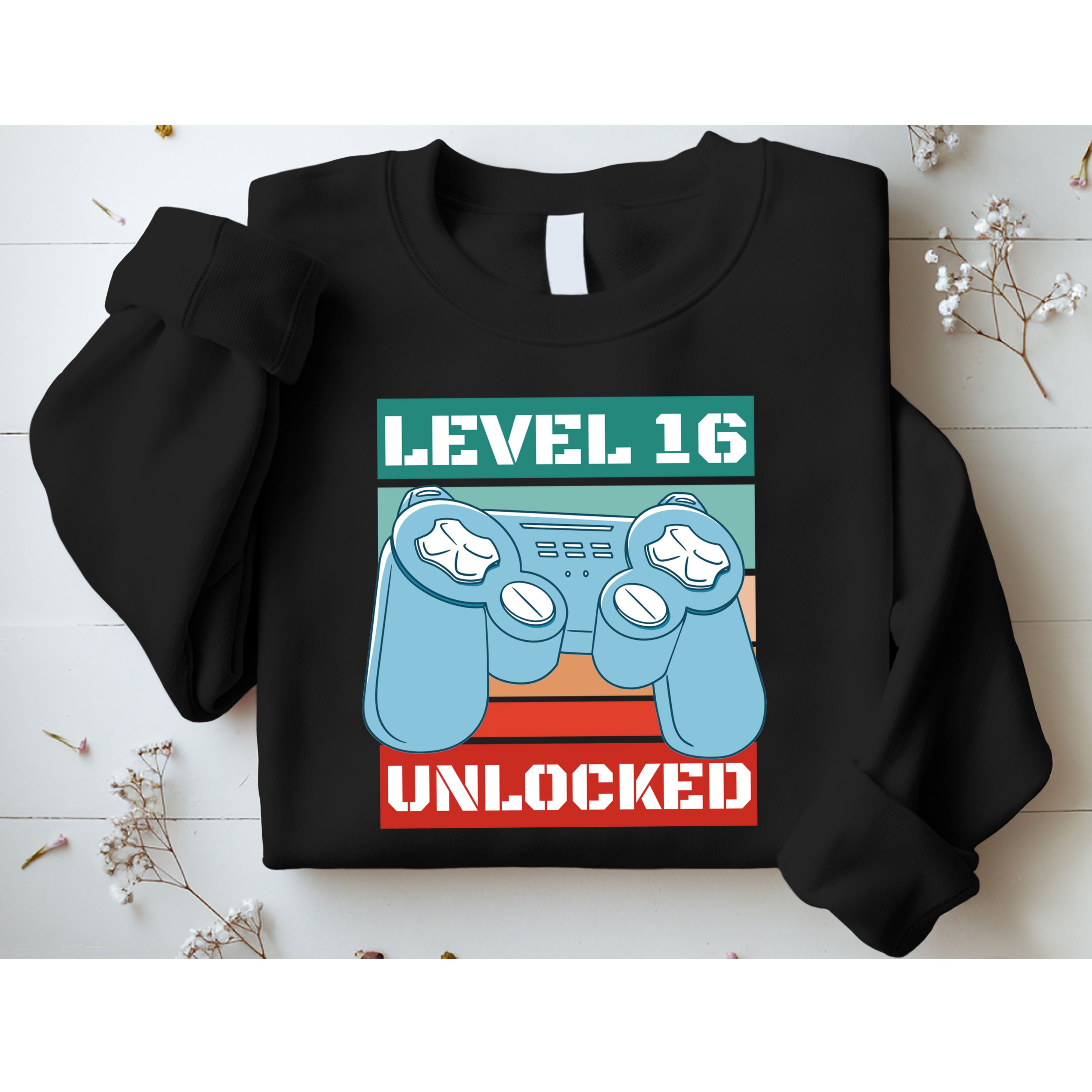Level 16 Unlocked Gaming Retro Sweatshirt