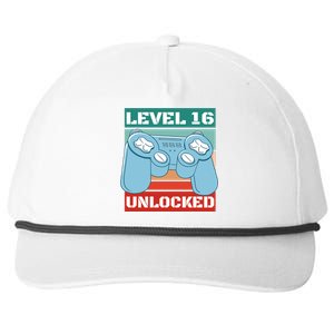 Level 16 Unlocked Gaming Retro Snapback Five-Panel Rope Hat