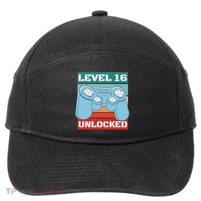 Level 16 Unlocked Gaming Retro 7-Panel Snapback Hat