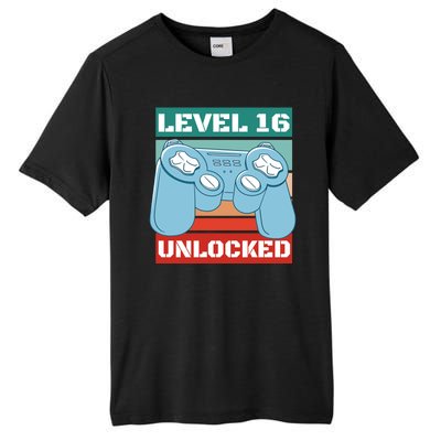 Level 16 Unlocked Gaming Retro Tall Fusion ChromaSoft Performance T-Shirt