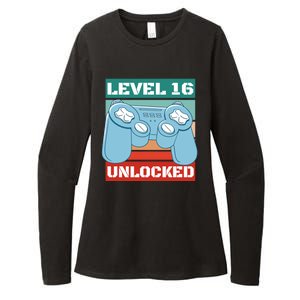 Level 16 Unlocked Gaming Retro Womens CVC Long Sleeve Shirt