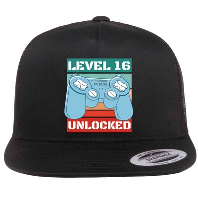 Level 16 Unlocked Gaming Retro Flatbill Hat