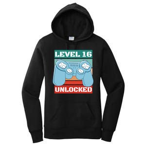 Level 16 Unlocked Gaming Retro Women's Pullover Hoodie