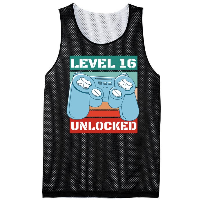 Level 16 Unlocked Gaming Retro Mesh Reversible Basketball Jersey Tank