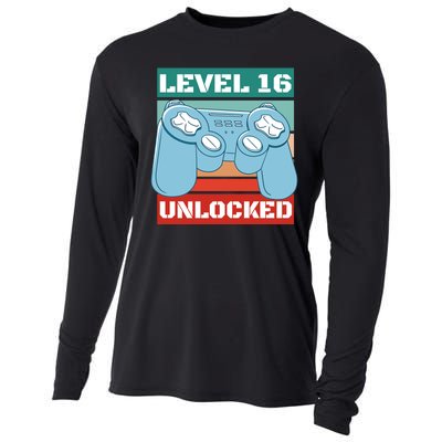 Level 16 Unlocked Gaming Retro Cooling Performance Long Sleeve Crew