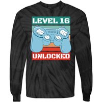 Level 16 Unlocked Gaming Retro Tie-Dye Long Sleeve Shirt