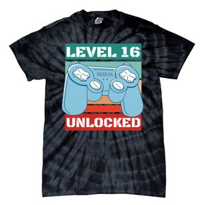 Level 16 Unlocked Gaming Retro Tie-Dye T-Shirt