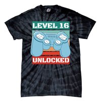 Level 16 Unlocked Gaming Retro Tie-Dye T-Shirt