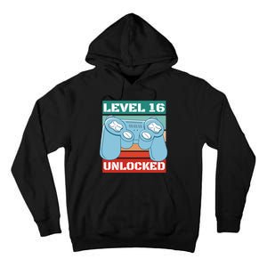 Level 16 Unlocked Gaming Retro Tall Hoodie