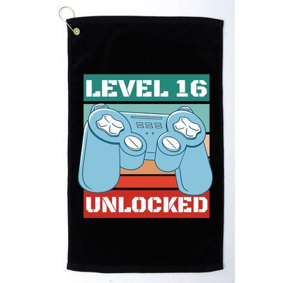 Level 16 Unlocked Gaming Retro Golf Towel