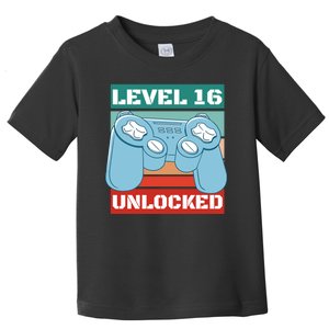 Level 16 Unlocked Gaming Retro Toddler T-Shirt