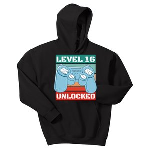 Level 16 Unlocked Gaming Retro Kids Hoodie