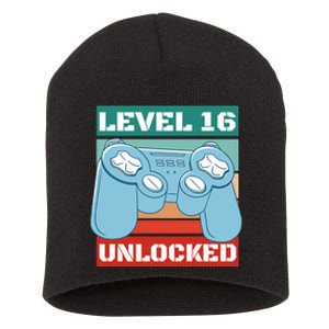 Level 16 Unlocked Gaming Retro Short Acrylic Beanie