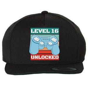 Level 16 Unlocked Gaming Retro Wool Snapback Cap