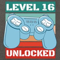 Level 16 Unlocked Gaming Retro Cotton Canvas Backpack