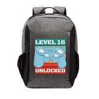 Level 16 Unlocked Gaming Retro Vector Backpack