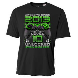 Level 10 Unlocked Awesome Since 2013 10th Birthday Gaming Cooling Performance Crew T-Shirt