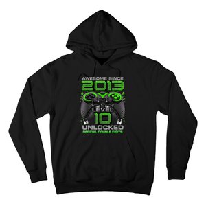 Level 10 Unlocked Awesome Since 2013 10th Birthday Gaming Hoodie