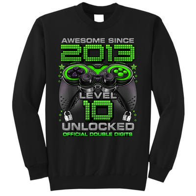 Level 10 Unlocked Awesome Since 2013 10th Birthday Gaming Sweatshirt