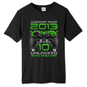 Level 10 Unlocked Awesome Since 2013 10th Birthday Gaming Tall Fusion ChromaSoft Performance T-Shirt