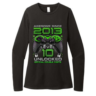 Level 10 Unlocked Awesome Since 2013 10th Birthday Gaming Womens CVC Long Sleeve Shirt