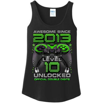 Level 10 Unlocked Awesome Since 2013 10th Birthday Gaming Ladies Essential Tank