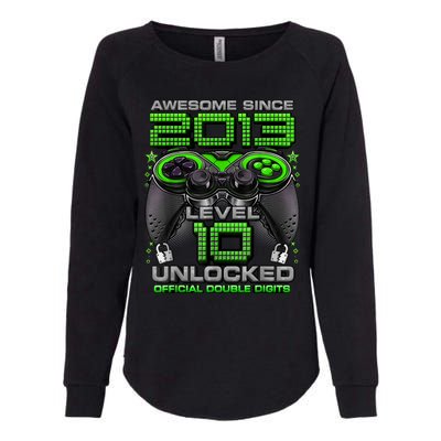 Level 10 Unlocked Awesome Since 2013 10th Birthday Gaming Womens California Wash Sweatshirt