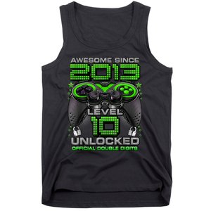 Level 10 Unlocked Awesome Since 2013 10th Birthday Gaming Tank Top