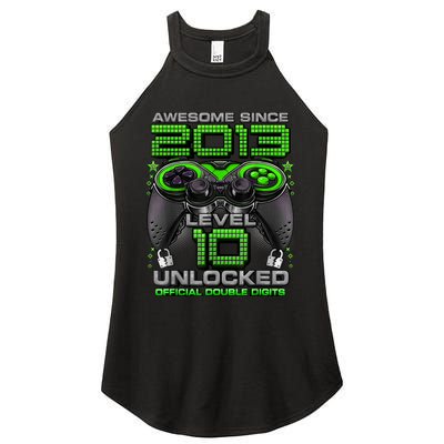 Level 10 Unlocked Awesome Since 2013 10th Birthday Gaming Women's Perfect Tri Rocker Tank