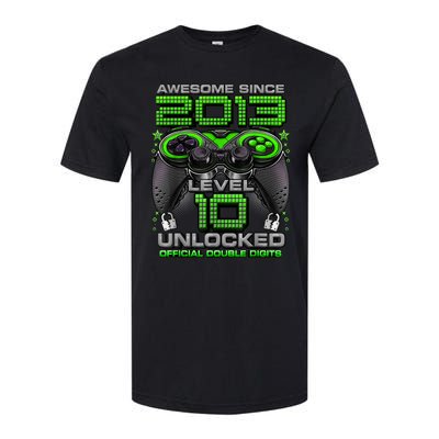 Level 10 Unlocked Awesome Since 2013 10th Birthday Gaming Softstyle CVC T-Shirt