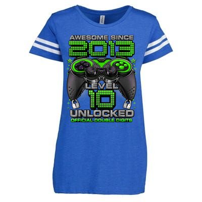 Level 10 Unlocked Awesome Since 2013 10th Birthday Gaming Enza Ladies Jersey Football T-Shirt