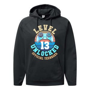 Level 13 Unlocked Video Game 13th Birthday Performance Fleece Hoodie