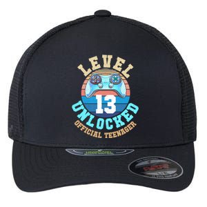 Level 13 Unlocked Video Game 13th Birthday Flexfit Unipanel Trucker Cap