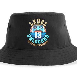 Level 13 Unlocked Video Game 13th Birthday Sustainable Bucket Hat