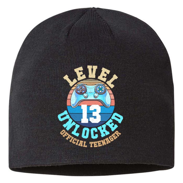 Level 13 Unlocked Video Game 13th Birthday Sustainable Beanie