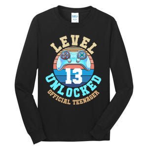 Level 13 Unlocked Video Game 13th Birthday Tall Long Sleeve T-Shirt