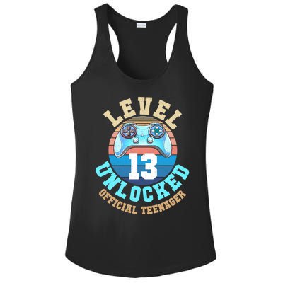 Level 13 Unlocked Video Game 13th Birthday Ladies PosiCharge Competitor Racerback Tank