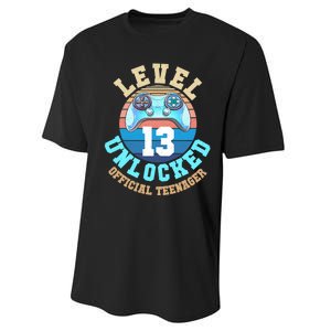 Level 13 Unlocked Video Game 13th Birthday Performance Sprint T-Shirt