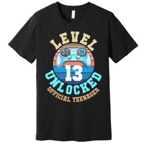 Level 13 Unlocked Video Game 13th Birthday Premium T-Shirt