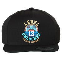 Level 13 Unlocked Video Game 13th Birthday Wool Snapback Cap